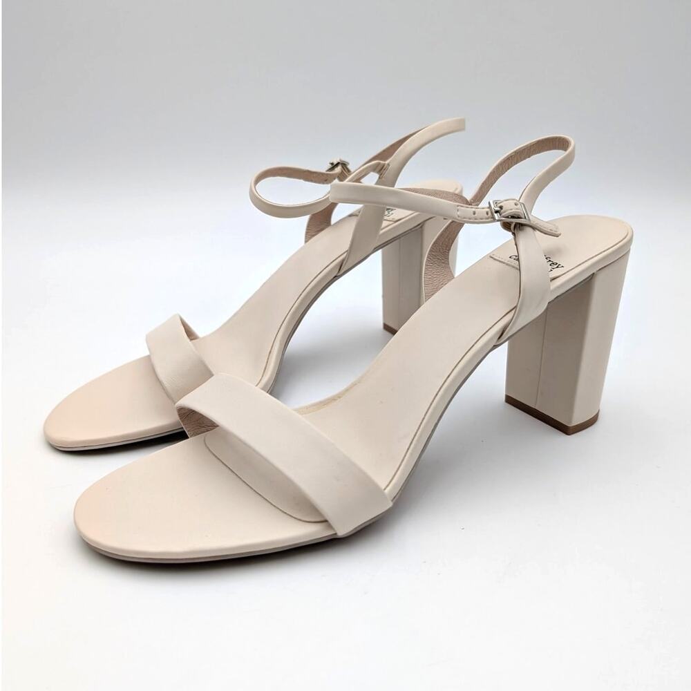 Jeffrey Campbell Go-There Block Heel Sandal Women's Ivory Size US9 EU39.5